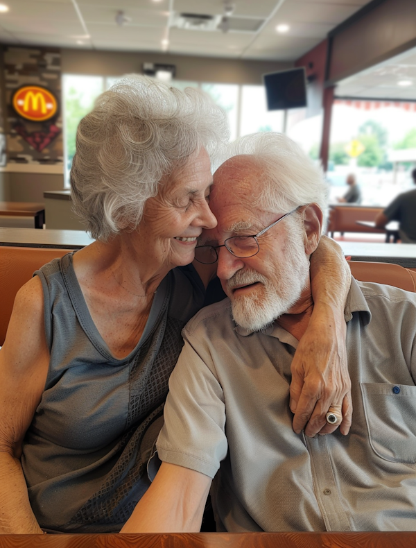 Tender Moment in a Restaurant