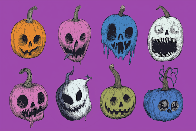 Stylized Halloween Pumpkins