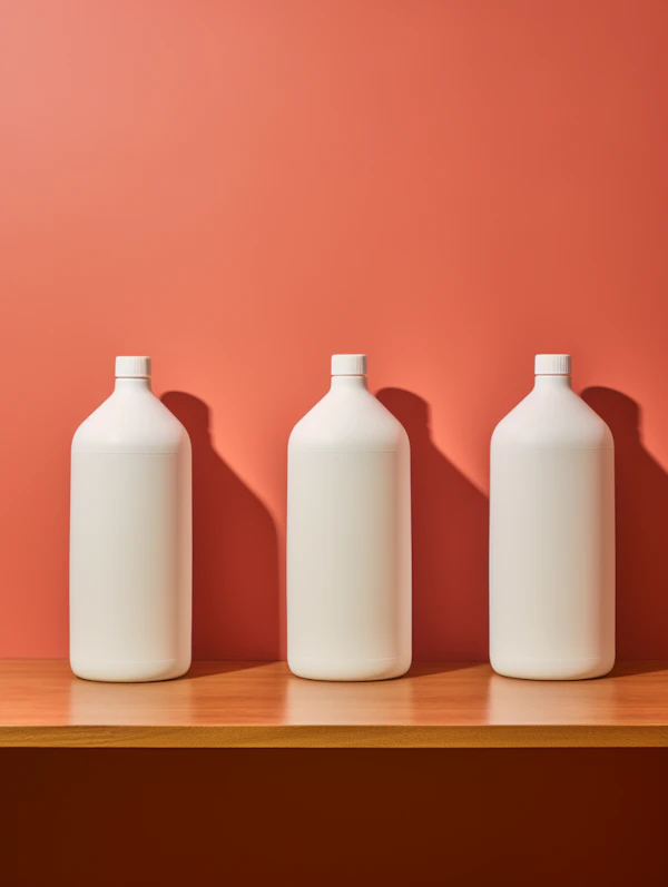 Three White Jugs on Terracotta