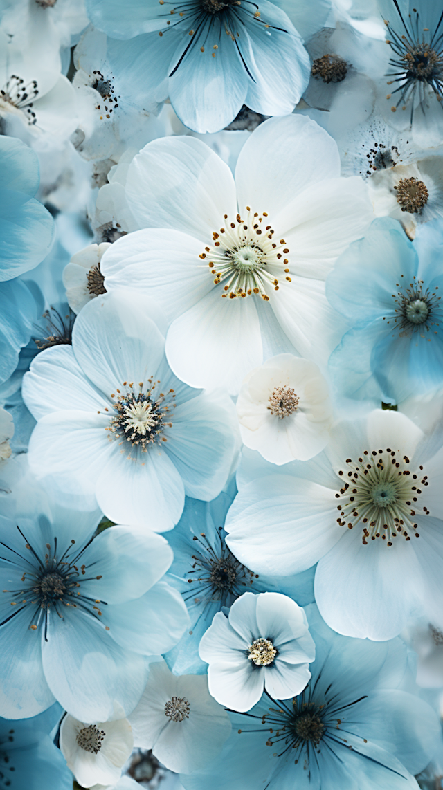 Ethereal Blue Blossoms in Bloom