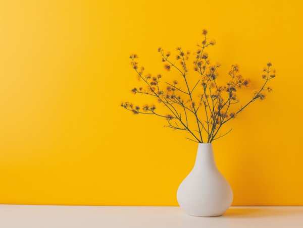 Minimalist Composition with Vase and Dried Plants