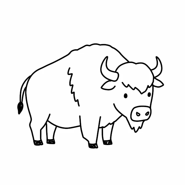 Minimalist Bison Art