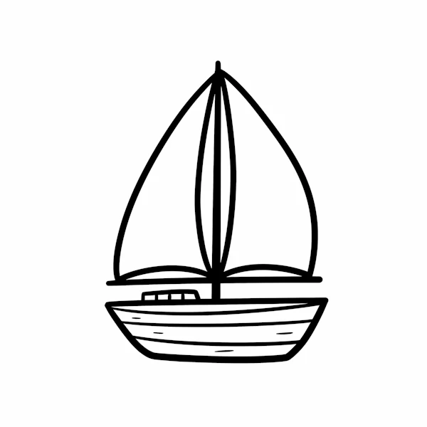 Minimalist Sailboat Art