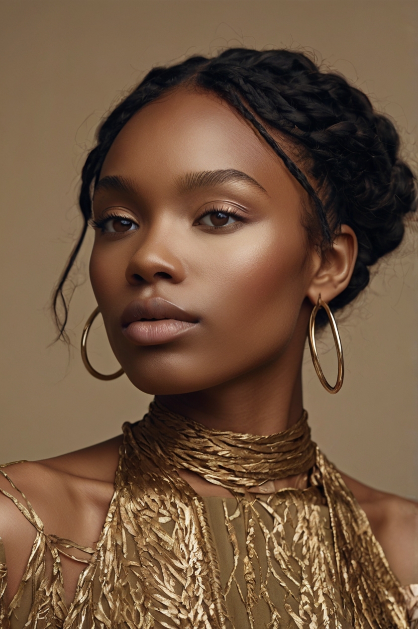 Elegant Woman with Braided Hair Photo on Lummi