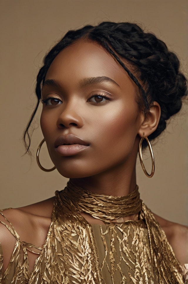 Elegant Woman with Braided Hair