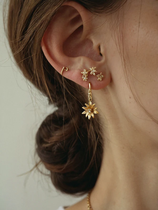 Elegant Gold Earrings Close-Up
