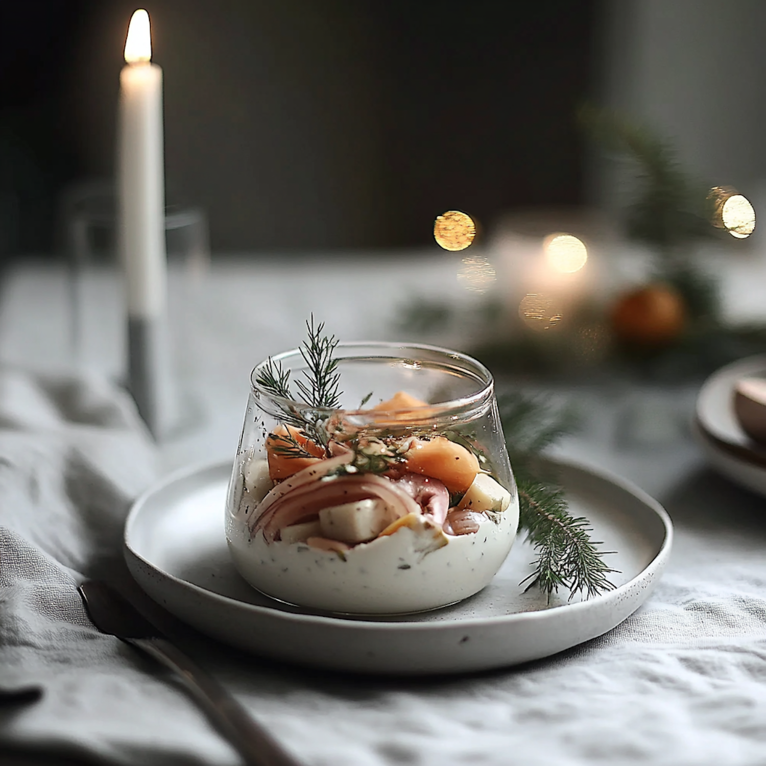 Culinary Presentation with Glass Jar