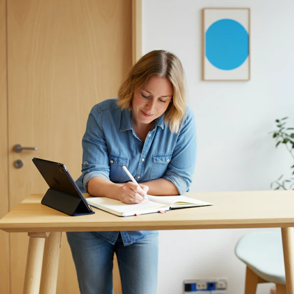 Woman Writing at Desk