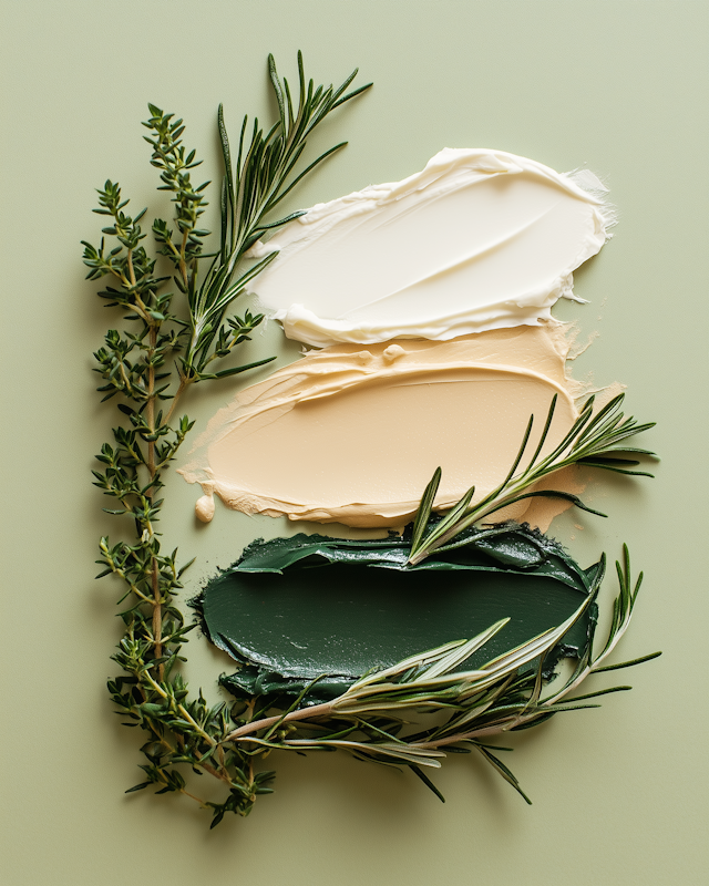 Cream Swatches with Herbs