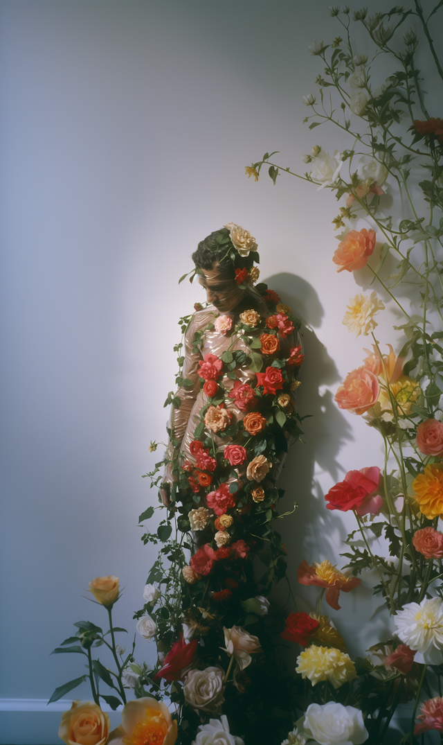 Person Wrapped in Flowers