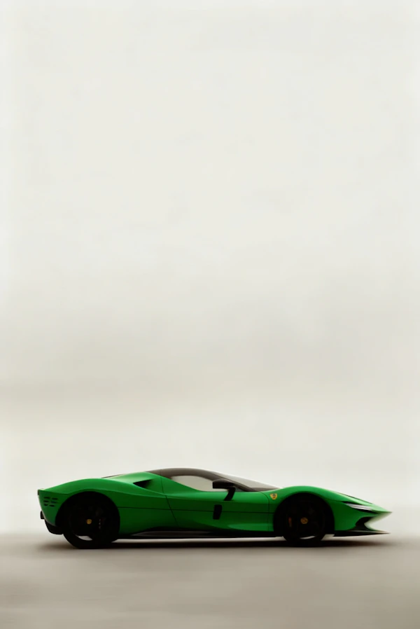 Sleek Green Sports Car