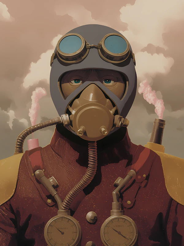 Steampunk Gas Mask Scene