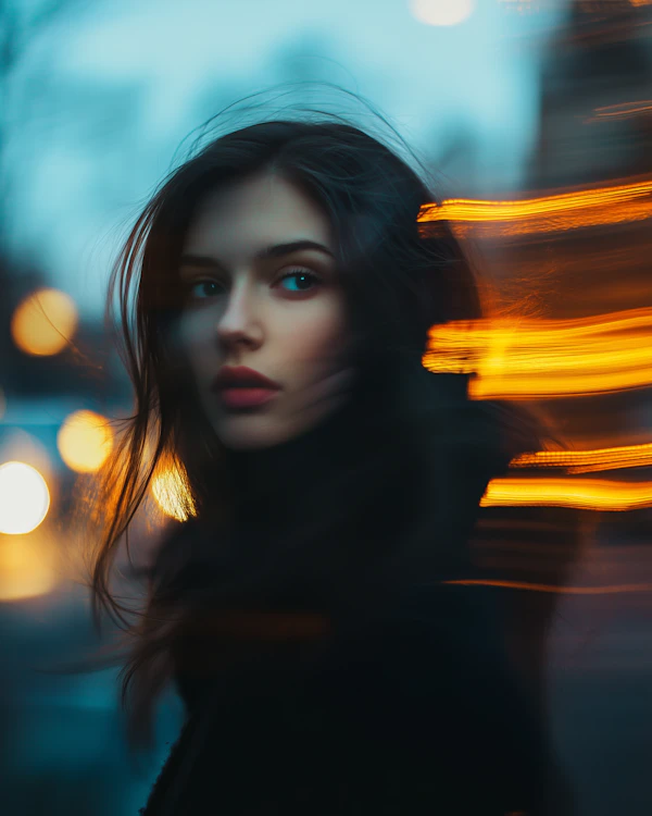 Contemplative Woman at Dusk