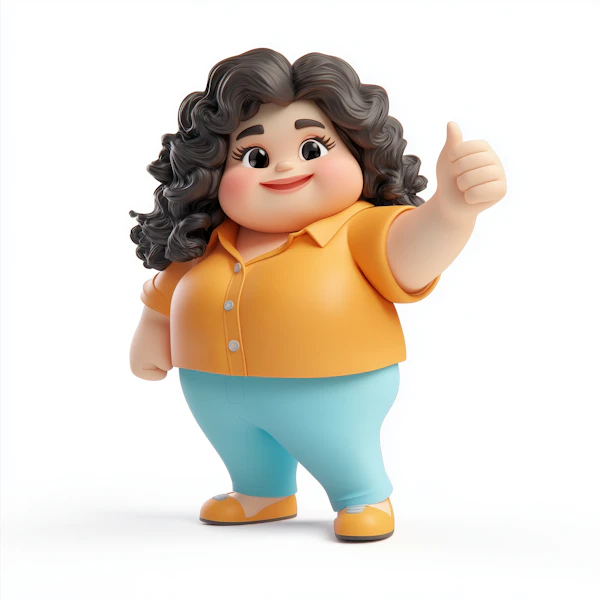 Cheerful Cartoon Character