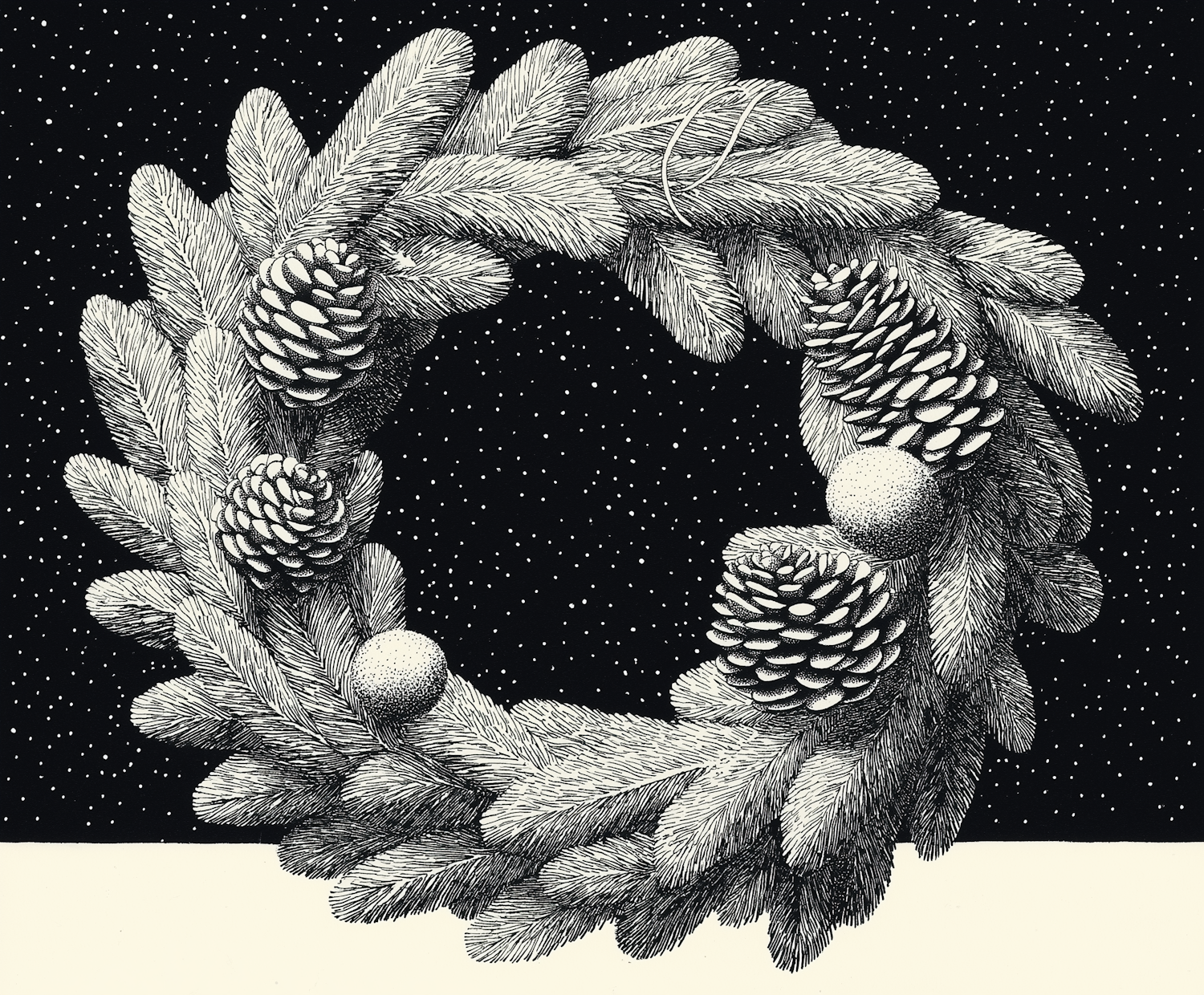 Pine Wreath Illustration