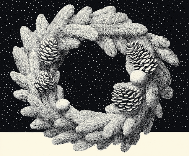 Pine Wreath Illustration