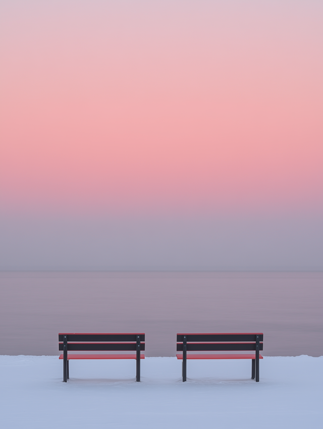 Serene Benches by the Water