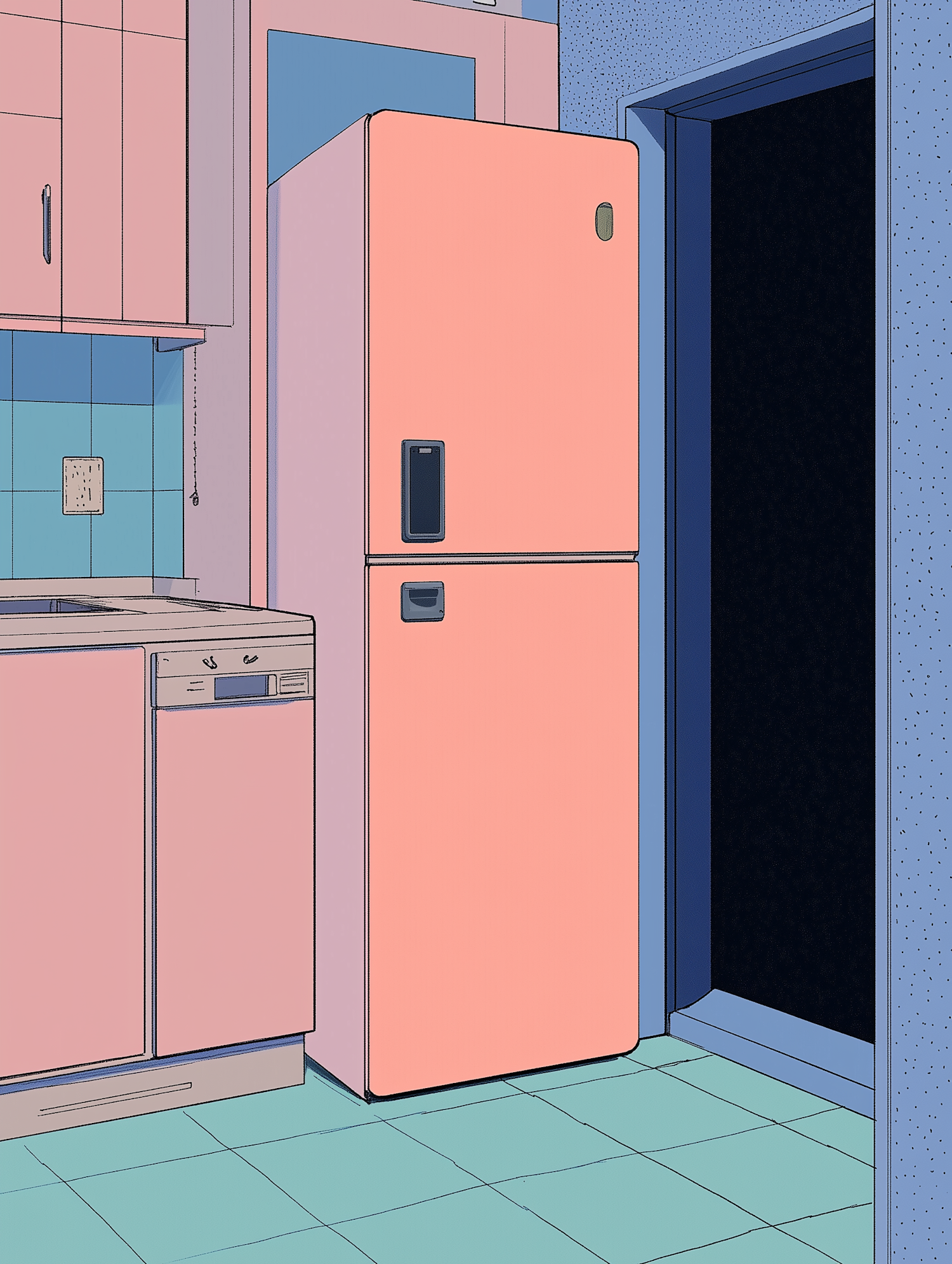 Pastel Kitchen Scene