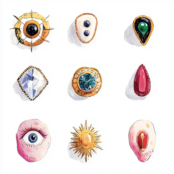 Stylized Brooch Grid