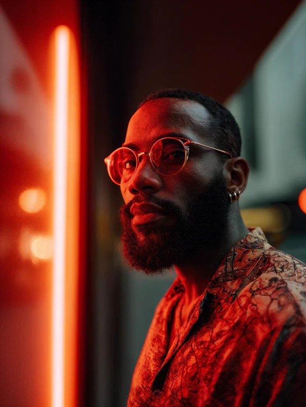 Stylish Neon Portrait