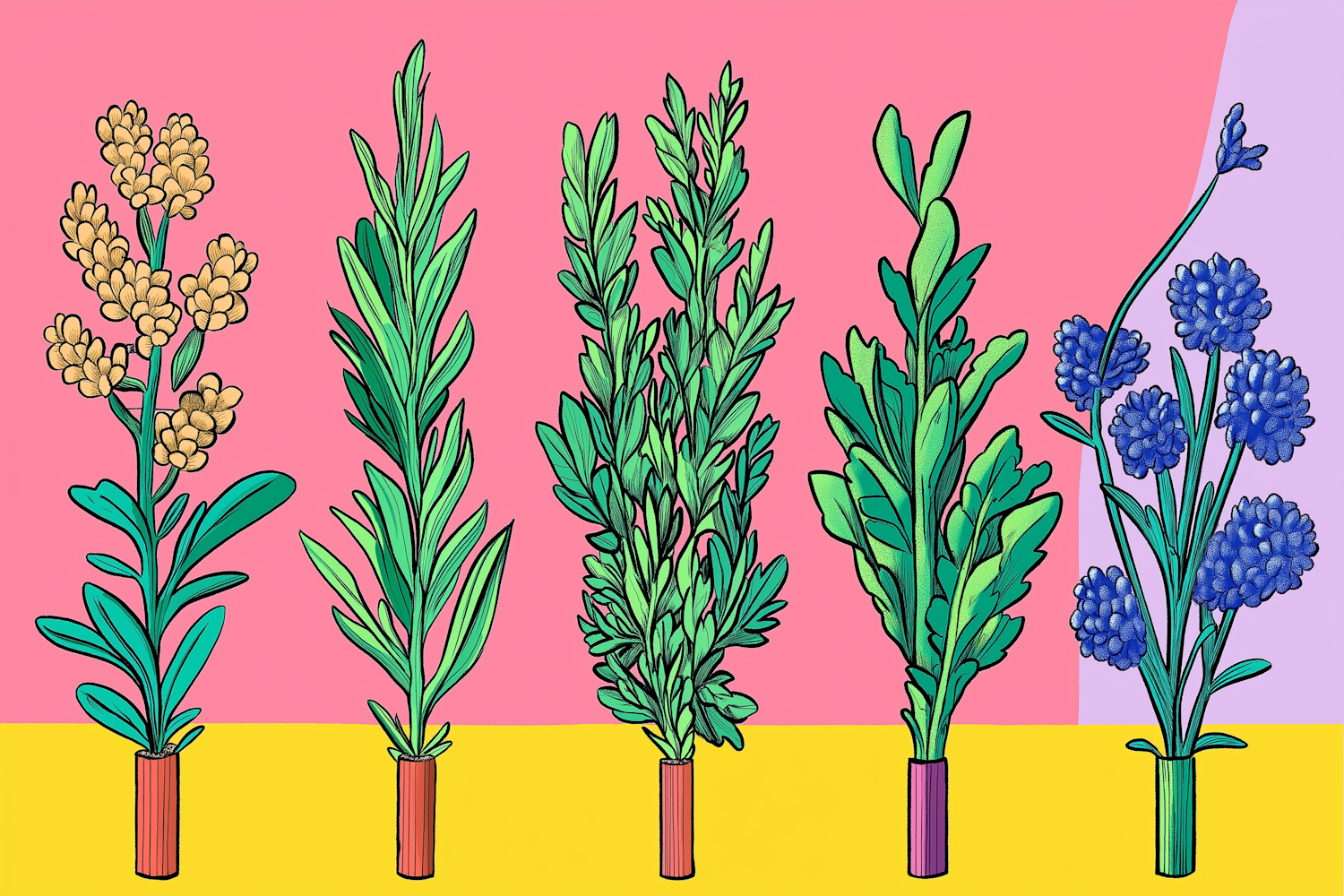 Vibrant Illustrated Plants