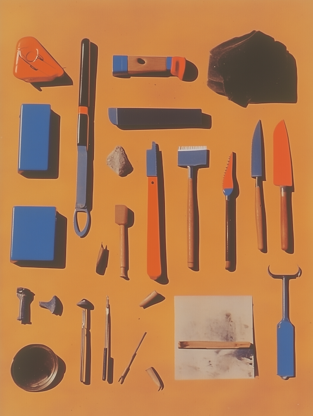 Tools on Vibrant Orange Background