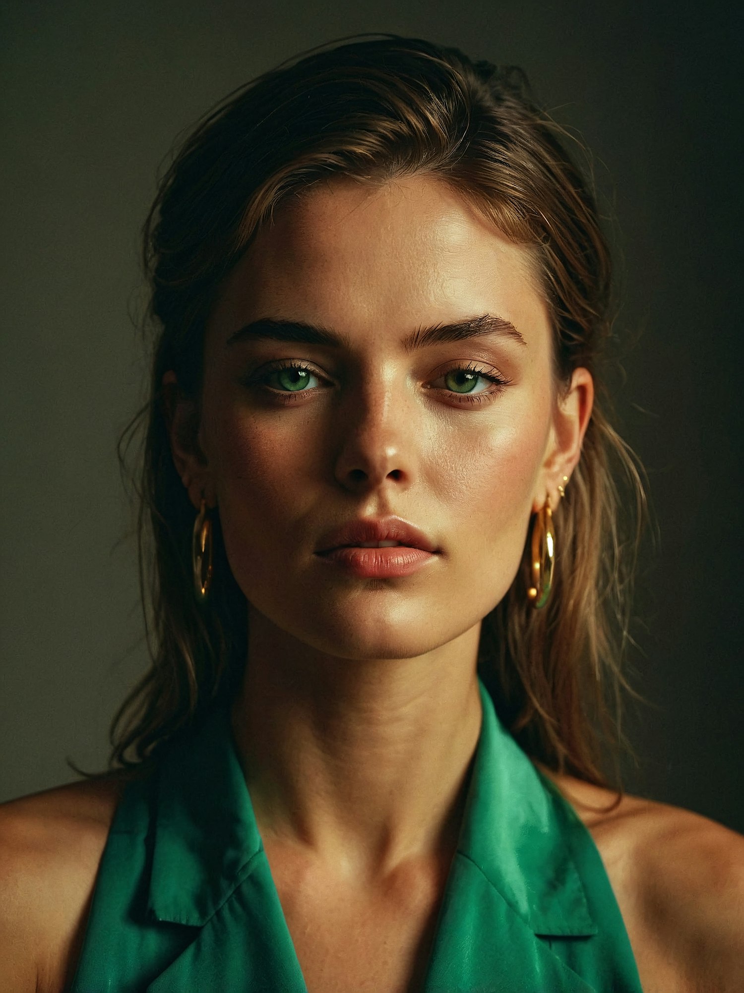 Portrait of a Woman with Green Eyes