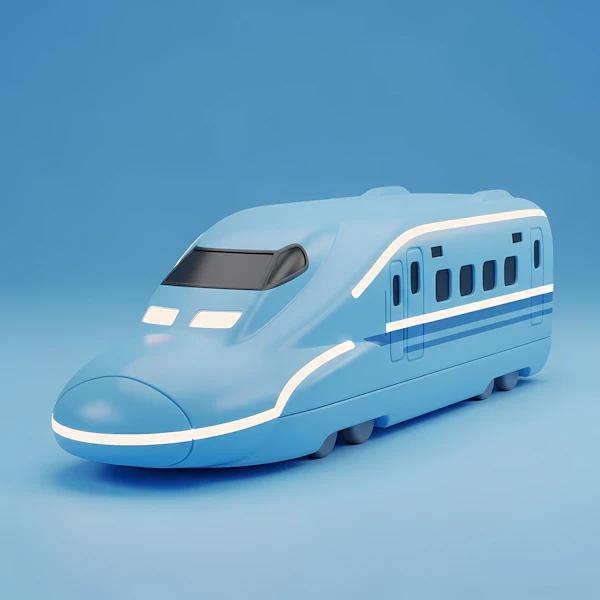 Futuristic Blue Train
