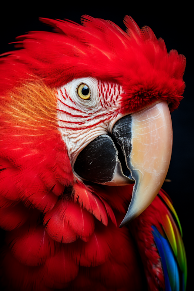 Vibrant Scarlet Macaw Close-Up