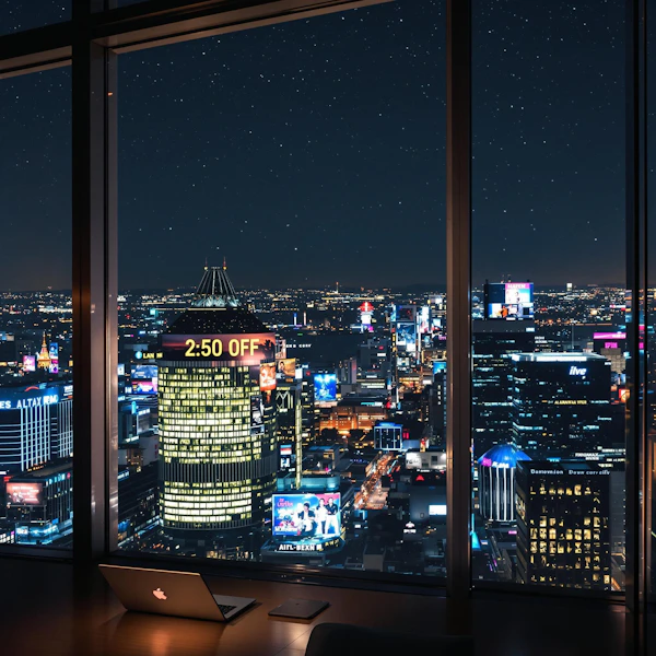 Nighttime Cityscape View