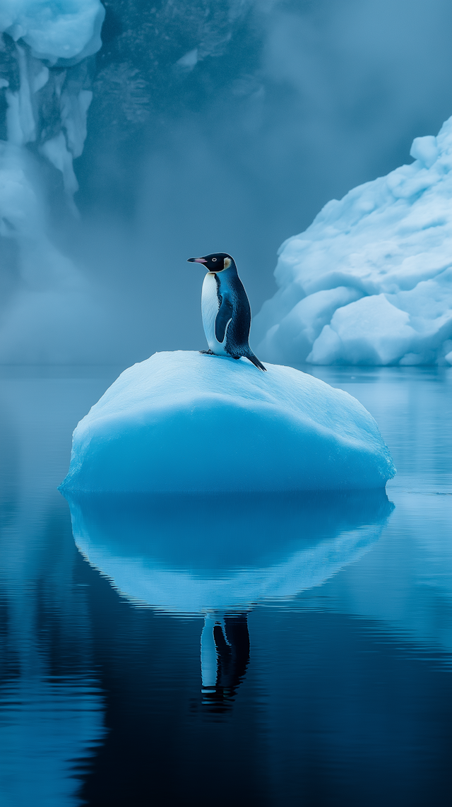 Lone Penguin on an Ice Floe