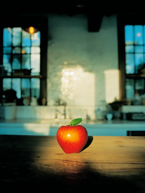Red Apple on Table