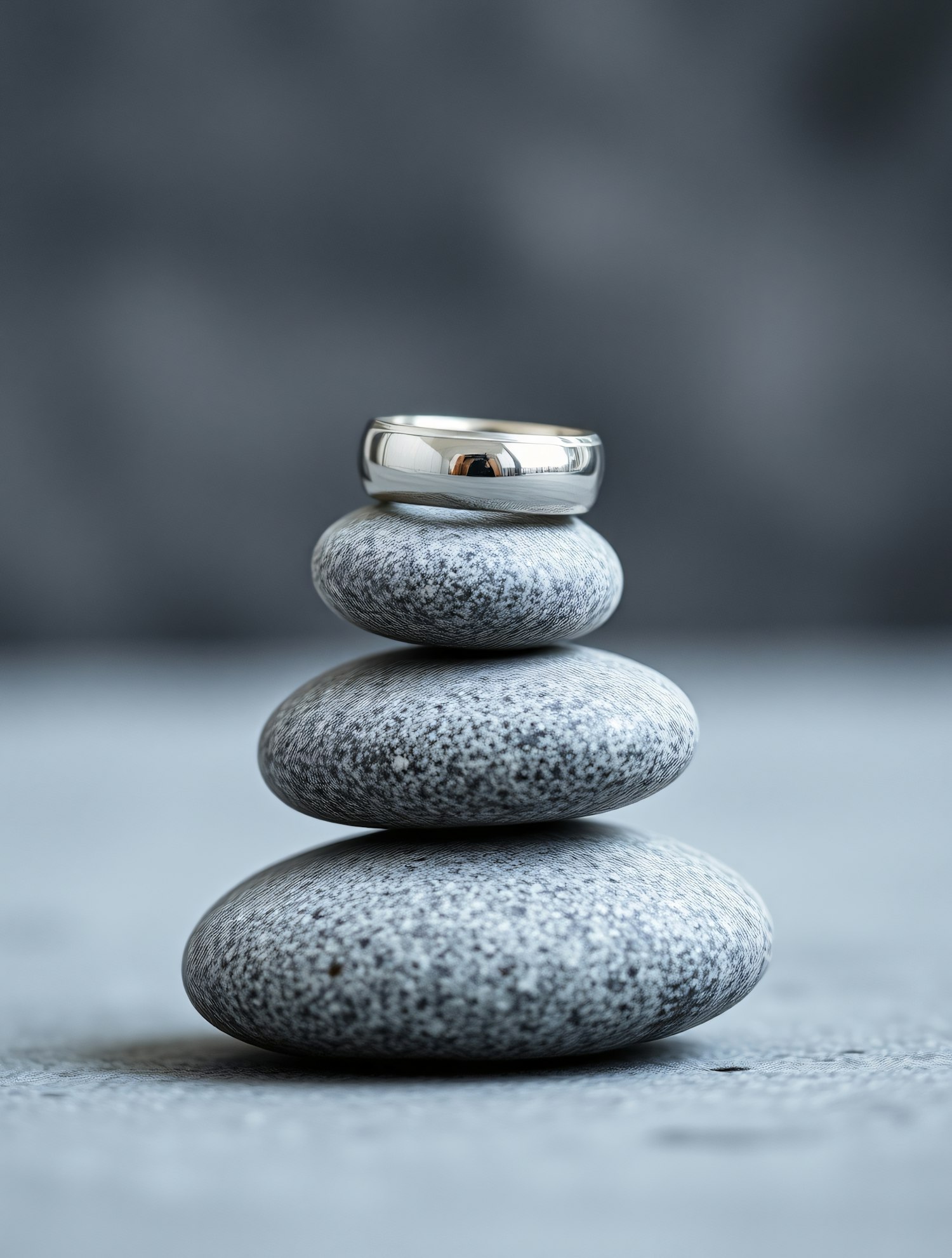 Balanced Stones with Silver Ring