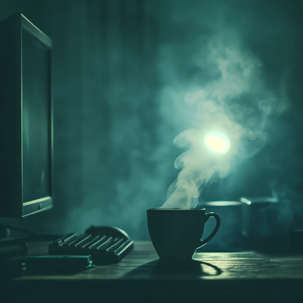 Steaming Cup in Workspace