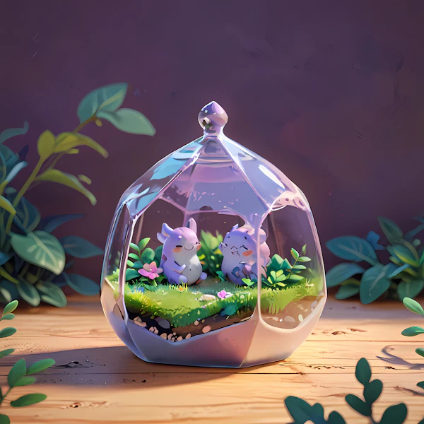 Whimsical Terrarium Scene