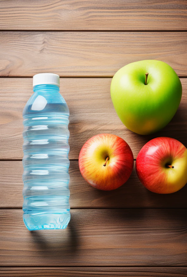 Still Life with Water Bottle and Apples
