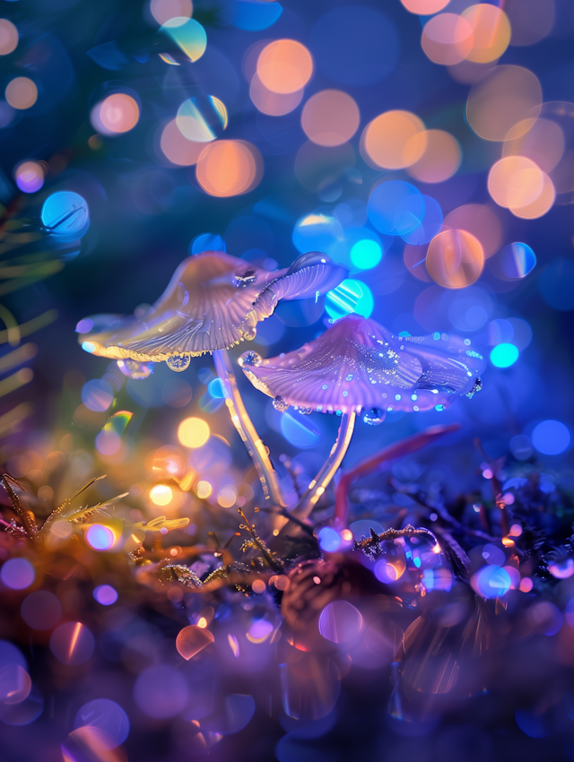 Enchanted Mushrooms in Mystical Landscape