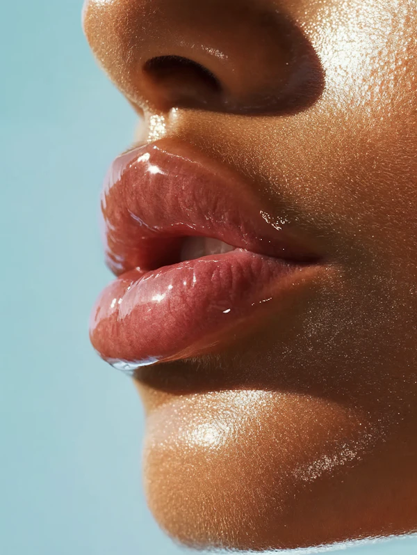 Glossy Lips Close-Up