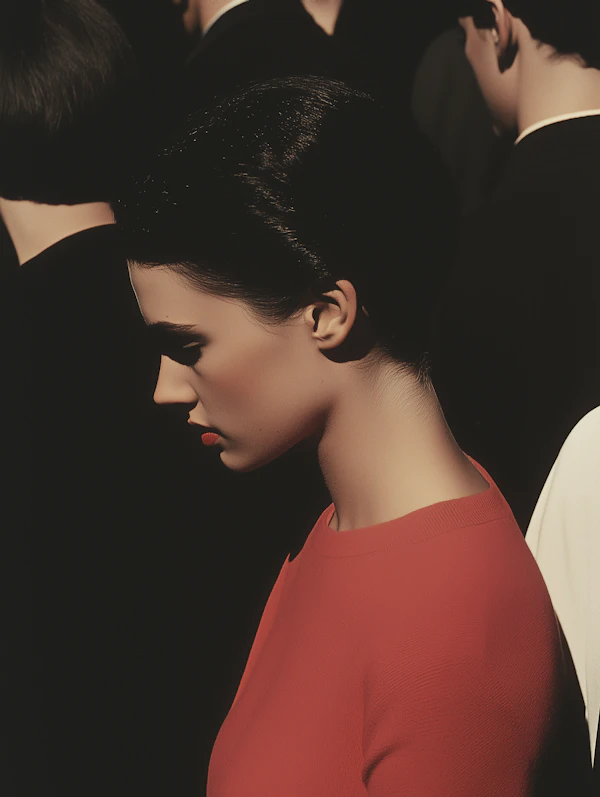 Woman in Red Profile