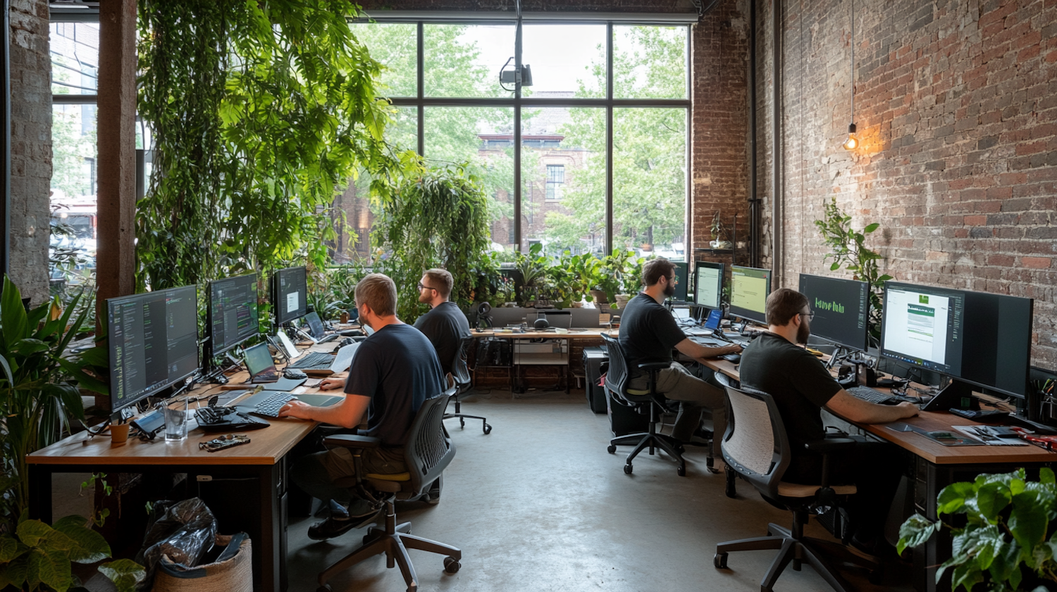 Modern Office with Greenery