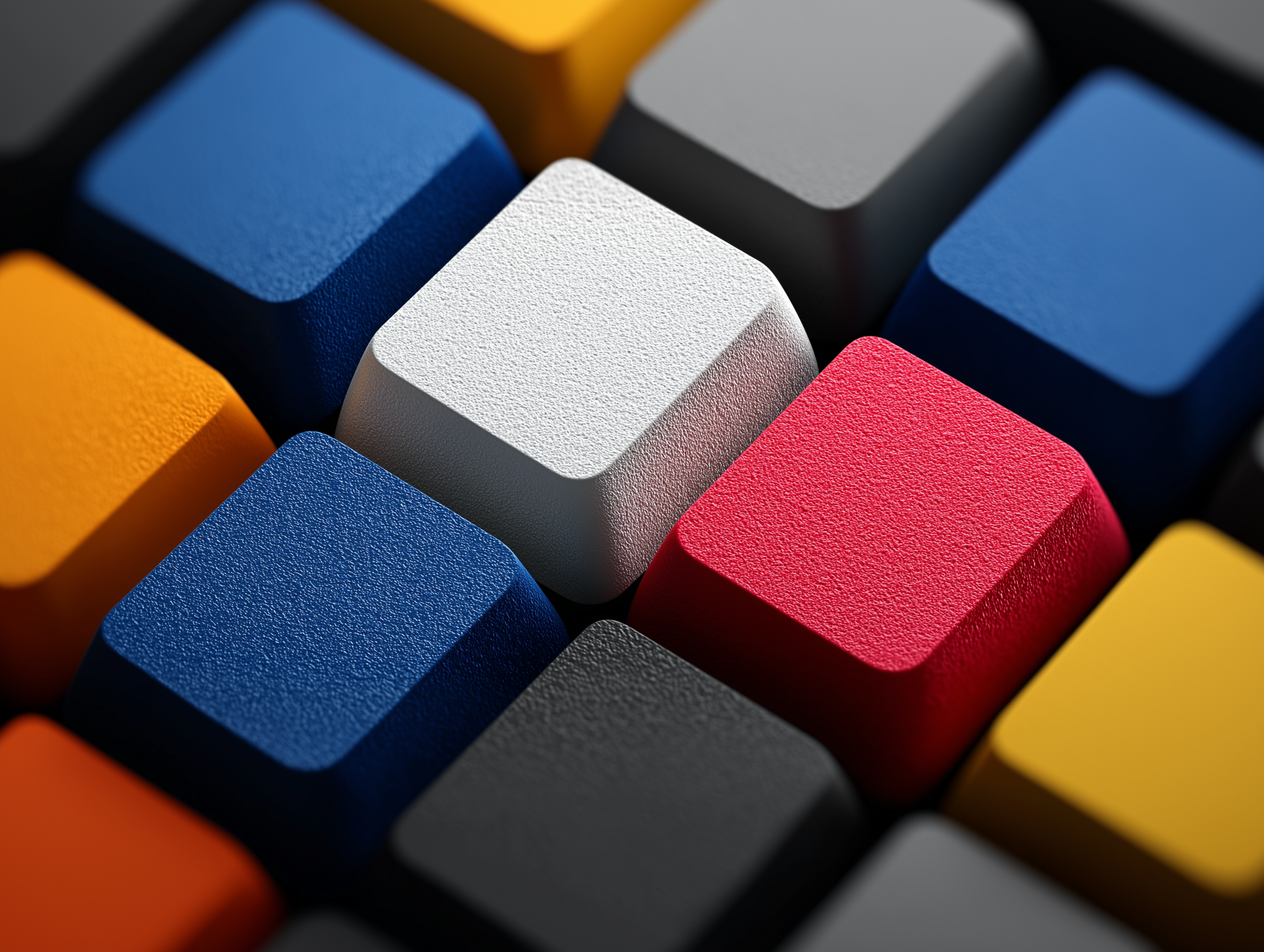Colorful Keycaps Close-Up