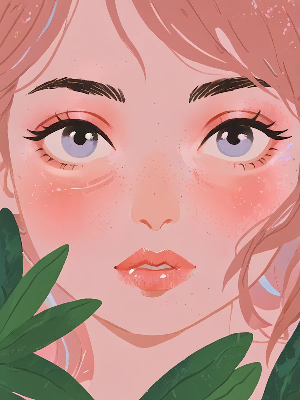 Close-up Illustration of a Human Face
