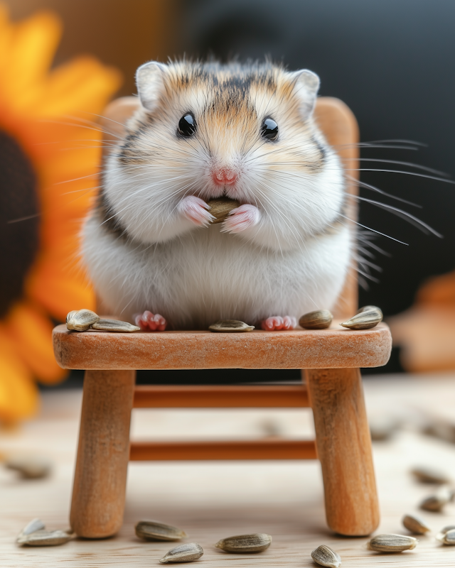 Hamster with Sunflower Seed