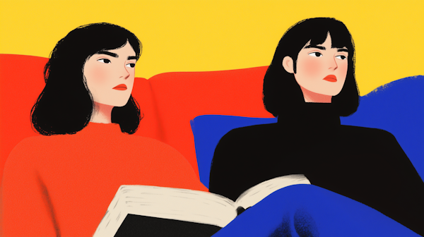 Two Women Reading Thinking