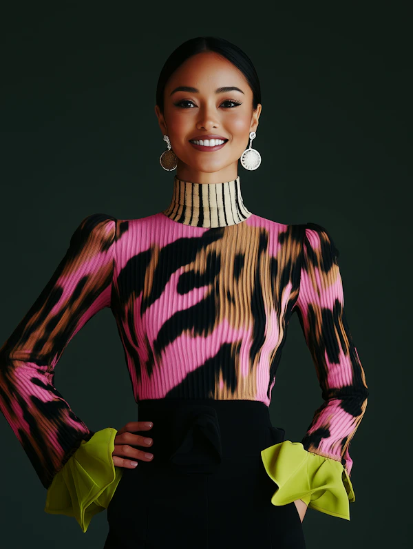 Elegant Woman in Vibrant Attire