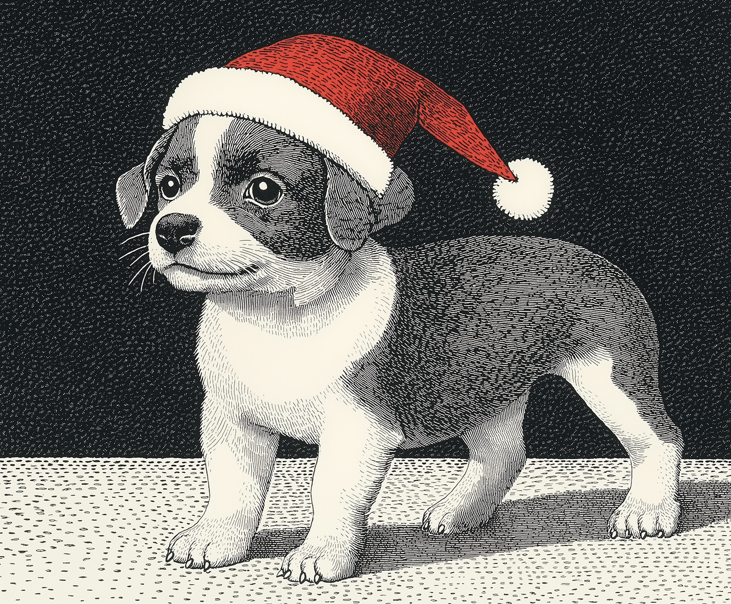 Festive Puppy Illustration