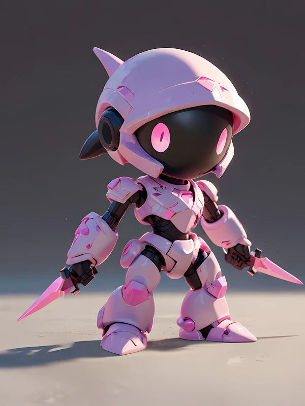 Futuristic Pink Robot