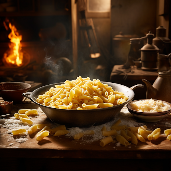 Rustic Homestyle Penne Pasta in Iron Skillet