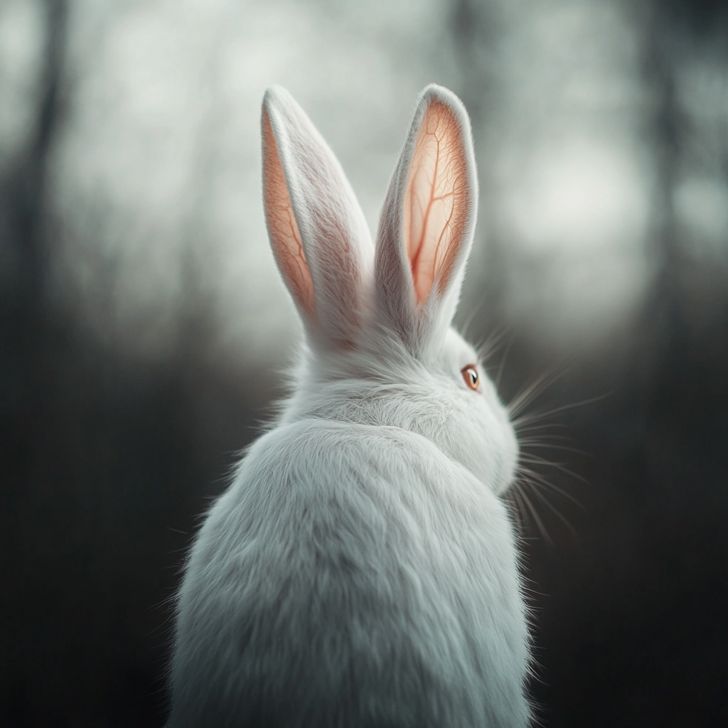 White Rabbit in Focus Photo on Lummi