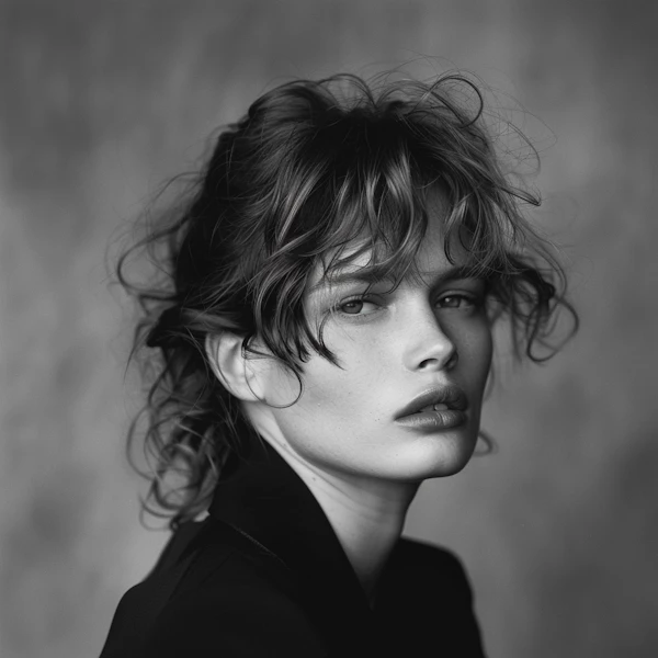 Introspective Woman in Monochrome